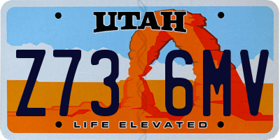 UT license plate Z736MV
