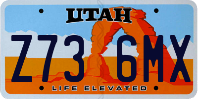 UT license plate Z736MX