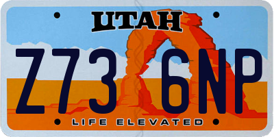 UT license plate Z736NP