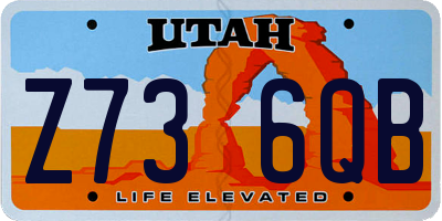 UT license plate Z736QB