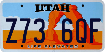 UT license plate Z736QF