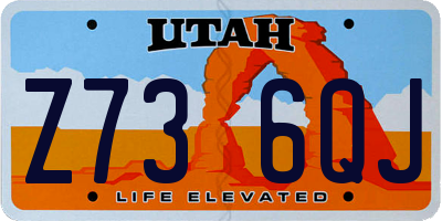 UT license plate Z736QJ
