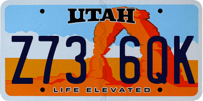 UT license plate Z736QK