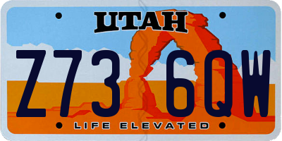 UT license plate Z736QW