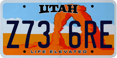 UT license plate Z736RE