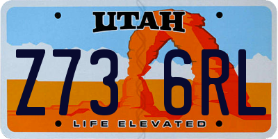 UT license plate Z736RL