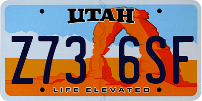 UT license plate Z736SF