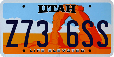 UT license plate Z736SS