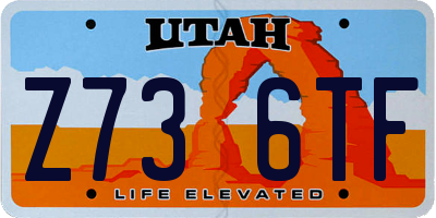 UT license plate Z736TF