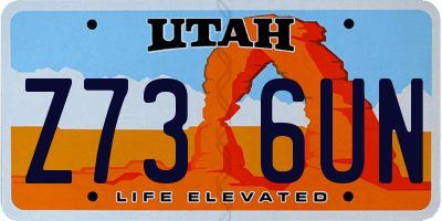 UT license plate Z736UN