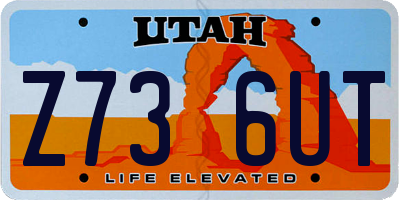 UT license plate Z736UT