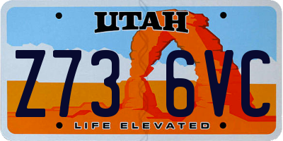 UT license plate Z736VC