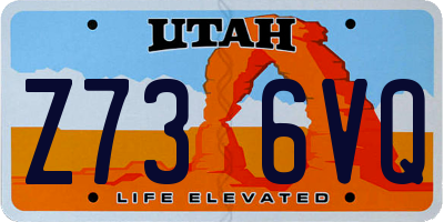 UT license plate Z736VQ