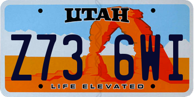 UT license plate Z736WI