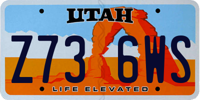 UT license plate Z736WS