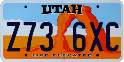 UT license plate Z736XC