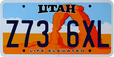 UT license plate Z736XL