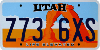 UT license plate Z736XS
