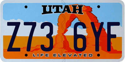 UT license plate Z736YF