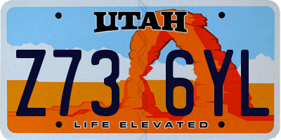 UT license plate Z736YL