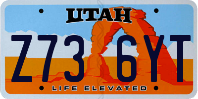 UT license plate Z736YT