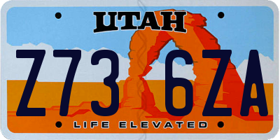 UT license plate Z736ZA