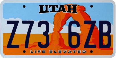 UT license plate Z736ZB