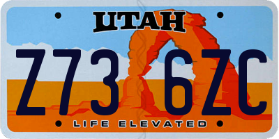 UT license plate Z736ZC