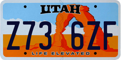 UT license plate Z736ZF