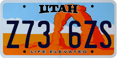 UT license plate Z736ZS
