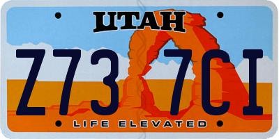 UT license plate Z737CI