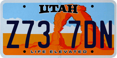 UT license plate Z737DN