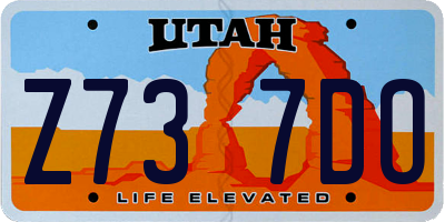 UT license plate Z737DO