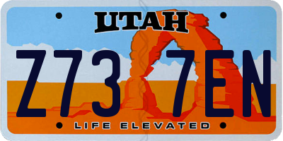 UT license plate Z737EN