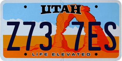 UT license plate Z737ES