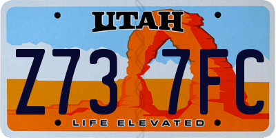 UT license plate Z737FC