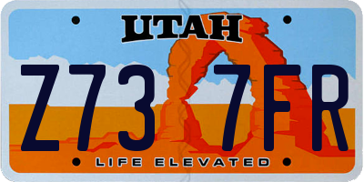 UT license plate Z737FR