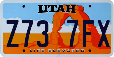 UT license plate Z737FX