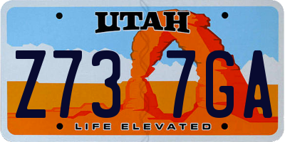 UT license plate Z737GA