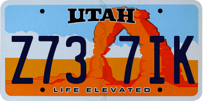 UT license plate Z737IK