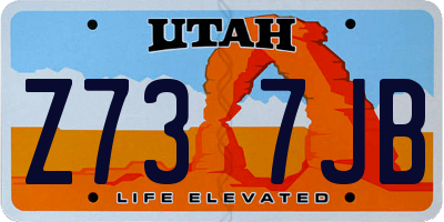 UT license plate Z737JB