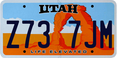 UT license plate Z737JM