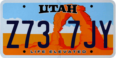 UT license plate Z737JY