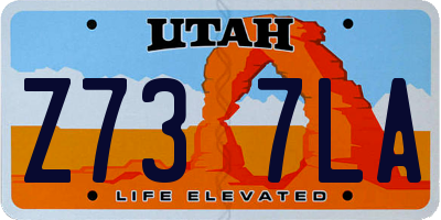 UT license plate Z737LA