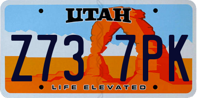 UT license plate Z737PK