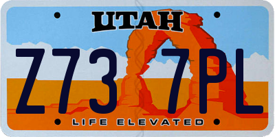UT license plate Z737PL