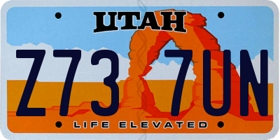 UT license plate Z737UN