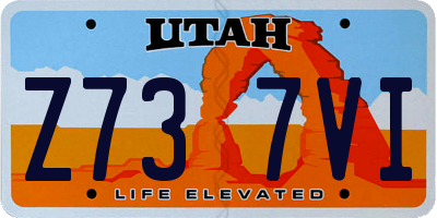 UT license plate Z737VI