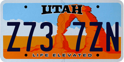 UT license plate Z737ZN