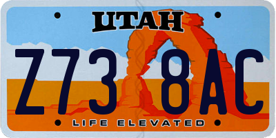 UT license plate Z738AC